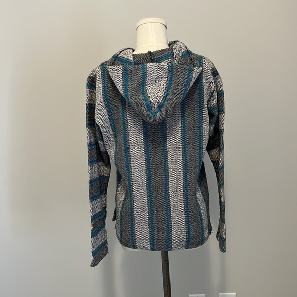 Original Senor Lopez gray/black/blue Baja Beach hoodie size small - Picture 4 of 10